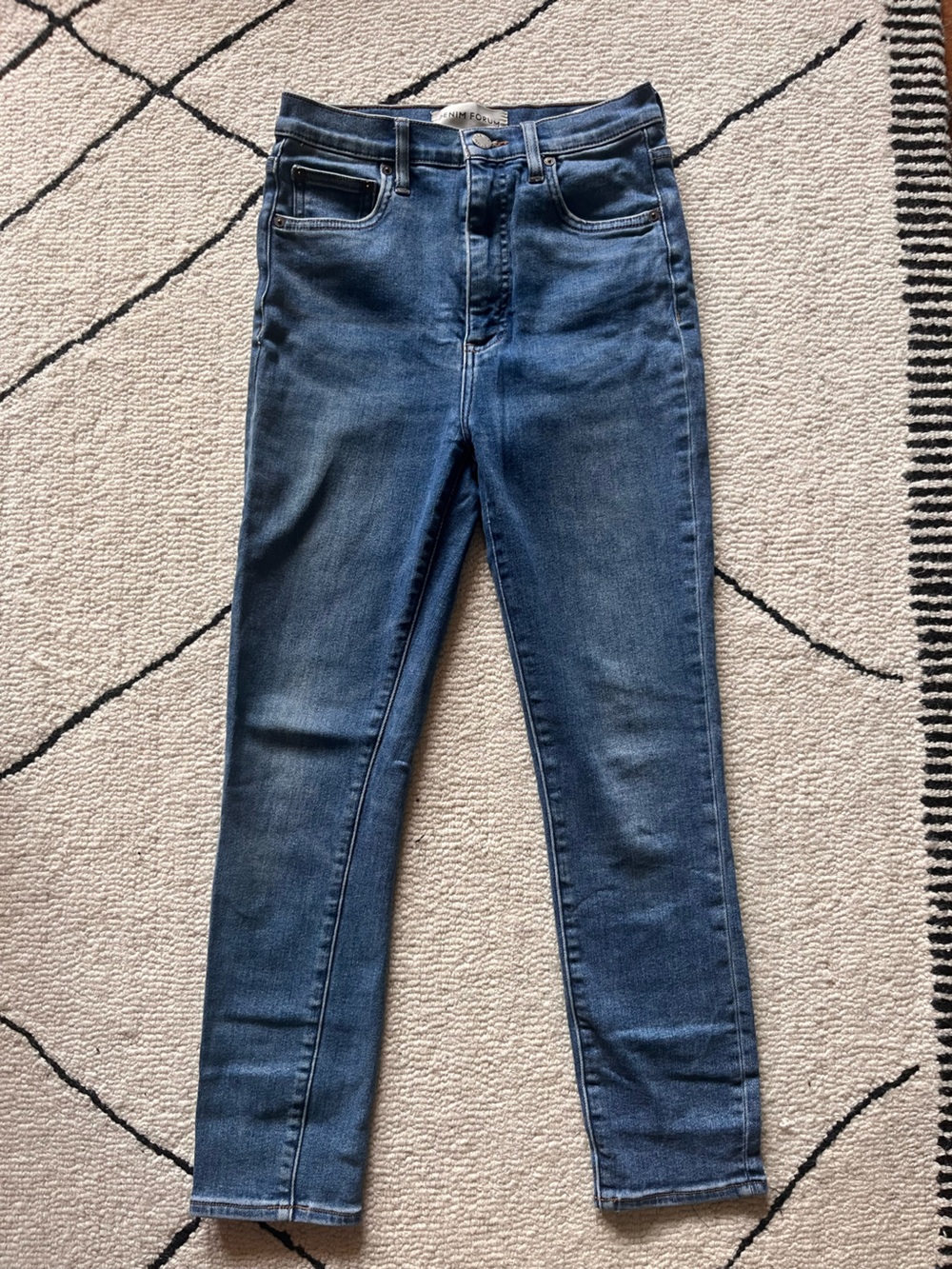 Denim Forum Dark Blue High-Rise Skinny Jeans